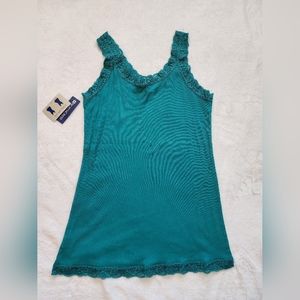 NorthCrest Two Way Ribbed Lace Tank Top Size XL